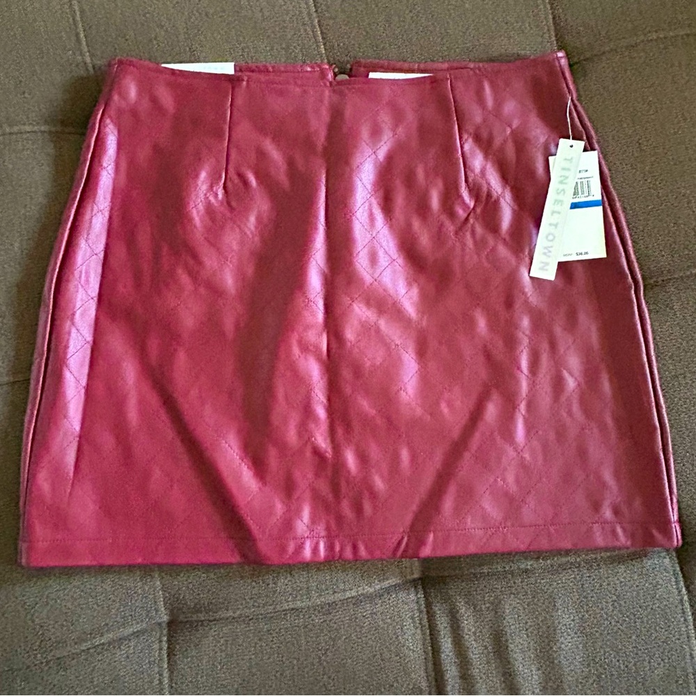 Tinseltown Juniors Quilted Faux-Leather Mini Skirt - XL